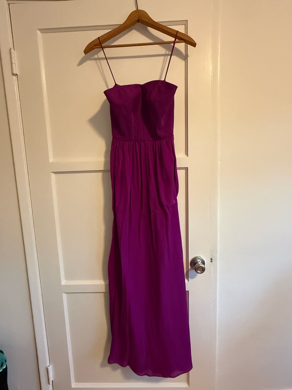 Nicole Miller Strapless Fuchsia Maxi Dress